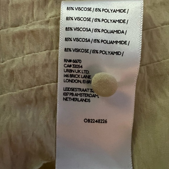 Anthropologie Tan Pleated Smocked Blouse - Picture 4 of 9